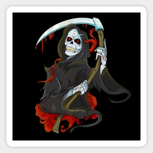 Funny Grim Reaper Skeleton Skull Magnet